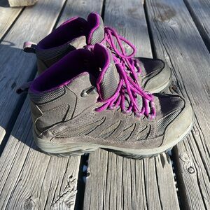 Lightly Worn Columbia Purple and Black Hiking Boots